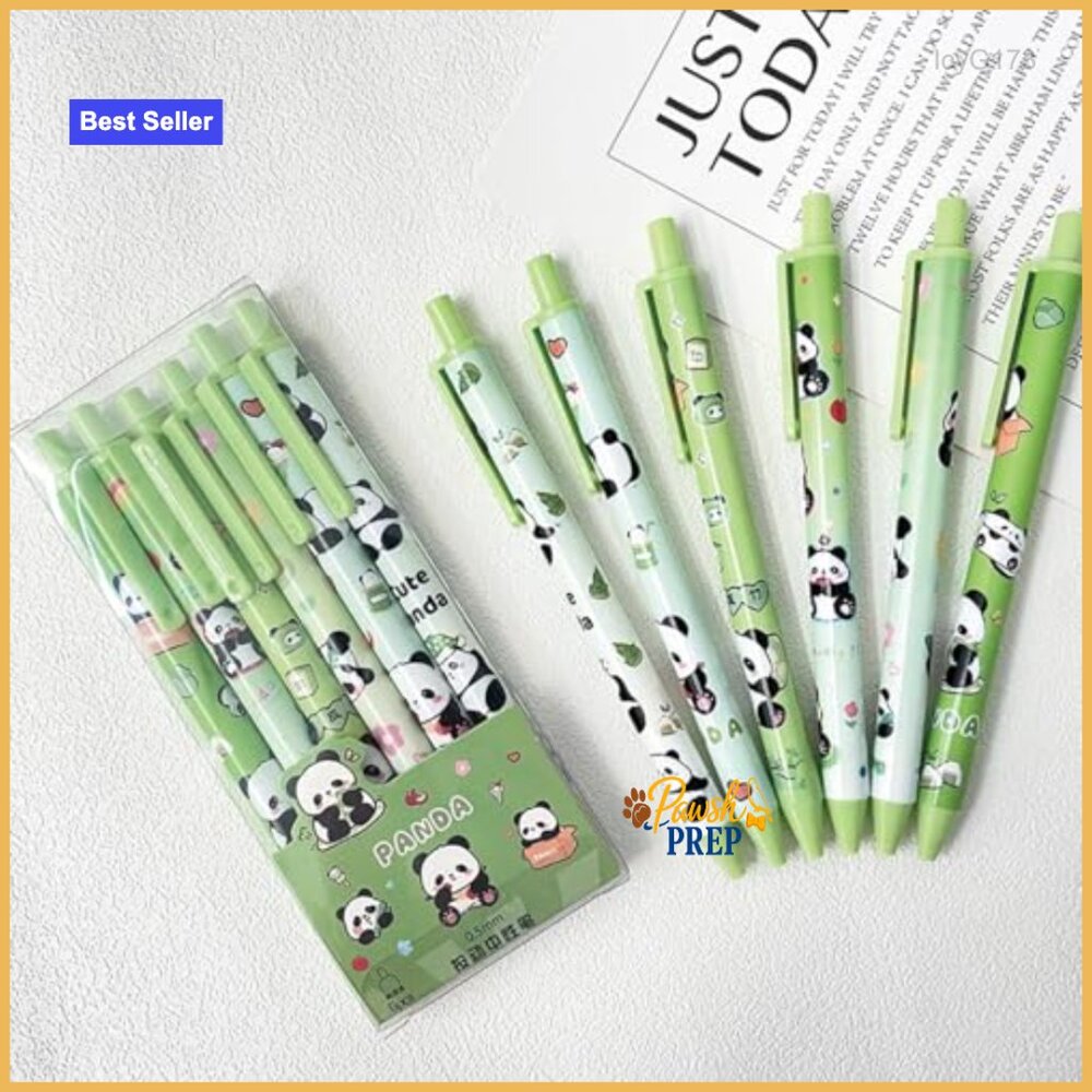 6-Pack Panda Gel Pens 0.5mm Retractable Office School Supplies - Picture 4 of 7